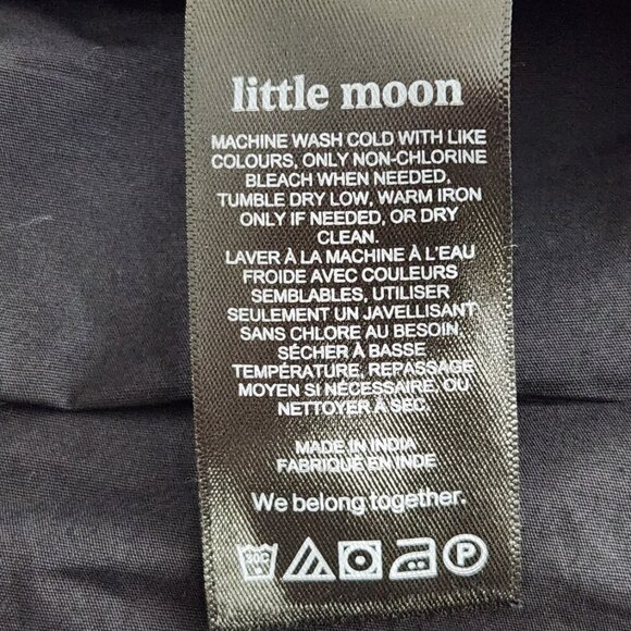 Aritzia Little Moon Delphi Poplin Dress Puff-Sleeve Tiered Women's Size S Black - Picture 10 of 11